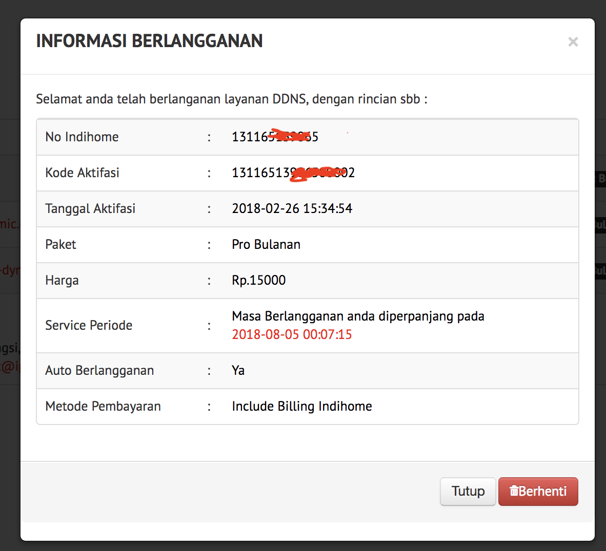 ip-dynamic billing info